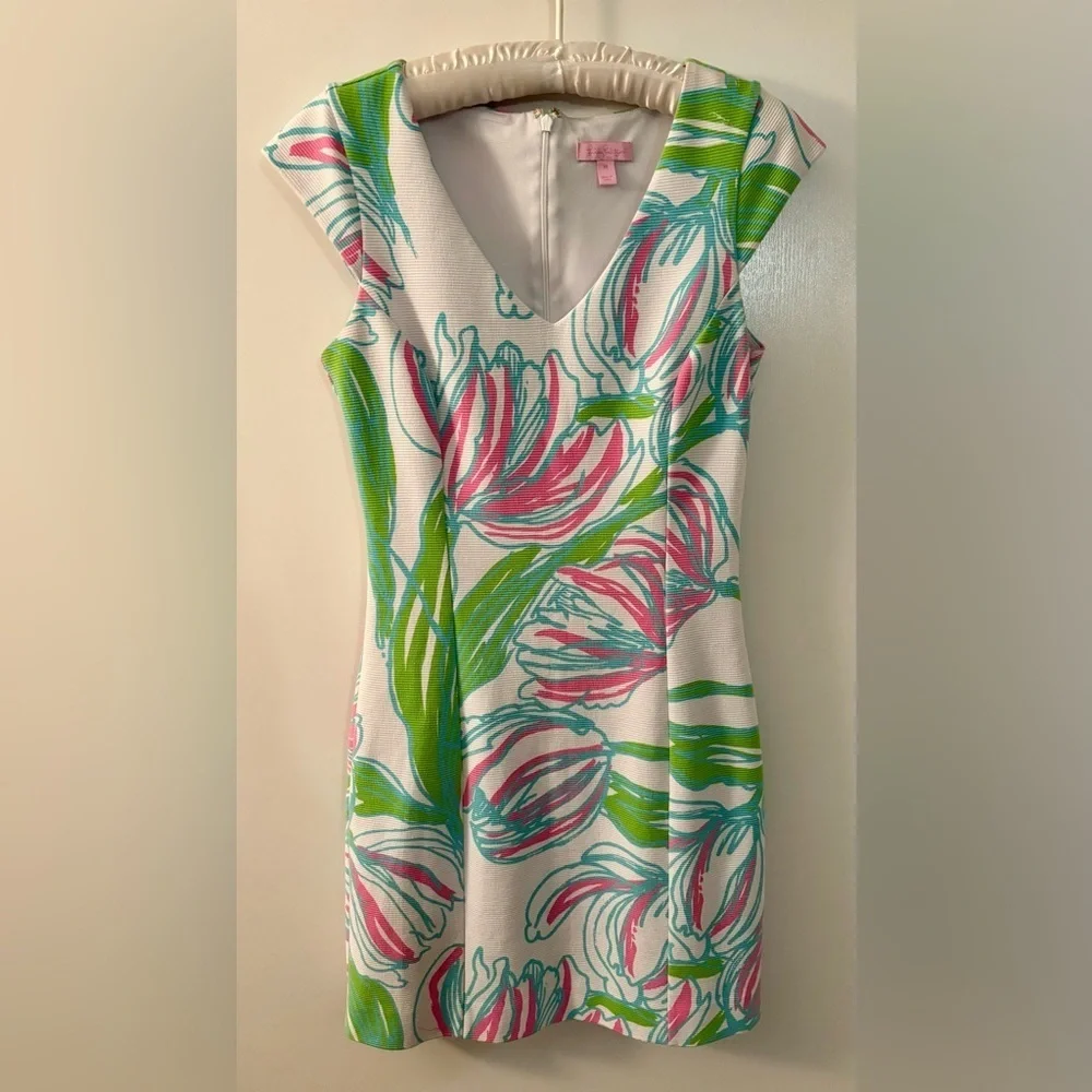 Lilly Pulitzer Ring The Bellboy Spring Floral Shift Dress Women’s Size Medium - Picture 3 of 8